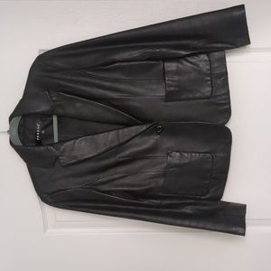 Leather jacket (blazer), black, size medium